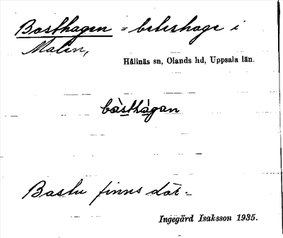 Bild på arkivkortet för arkivposten Basthagen