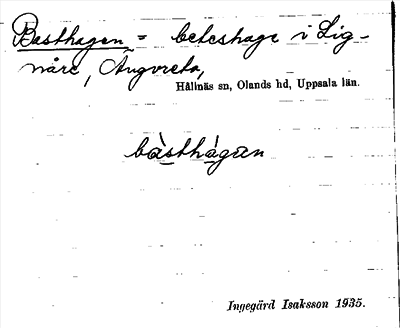 Bild på arkivkortet för arkivposten Basthagen