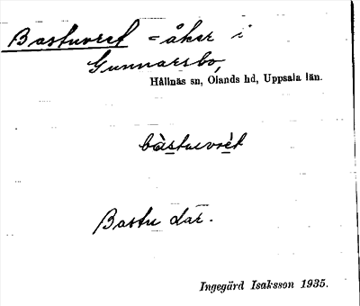 Bild på arkivkortet för arkivposten Bastuvret