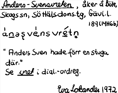 Bild på arkivkortet för arkivposten Anders-Svensvreten