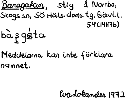 Bild på arkivkortet för arkivposten Barsgatan