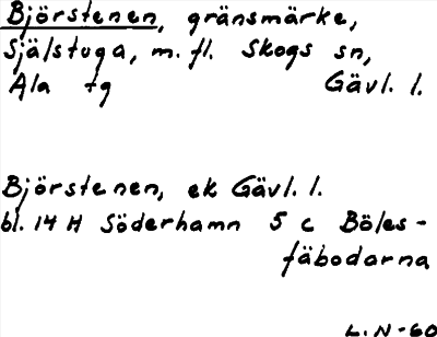 Bild på arkivkortet för arkivposten Björstenen