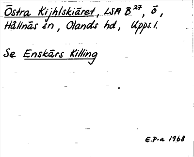 Bild på arkivkortet för arkivposten Östra Kijhlskiäret, se Enskärs Killing