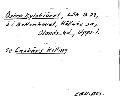 Bild på arkivkortet för arkivposten Östra Kylskiäret, se Enskärs Killing