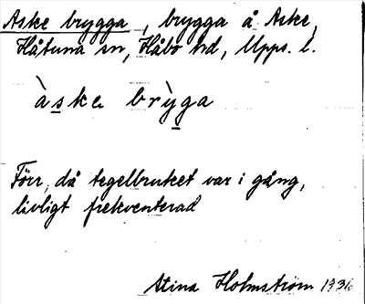 Bild på arkivkortet för arkivposten Aske brygga