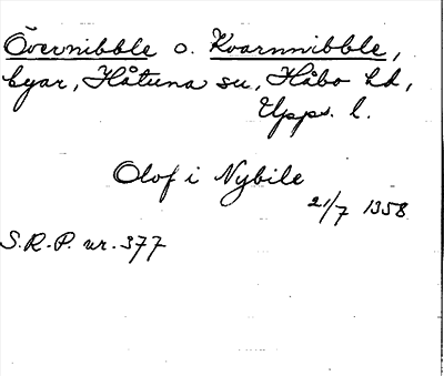 Bild på arkivkortet för arkivposten Övernibble o. Kvarnnibble