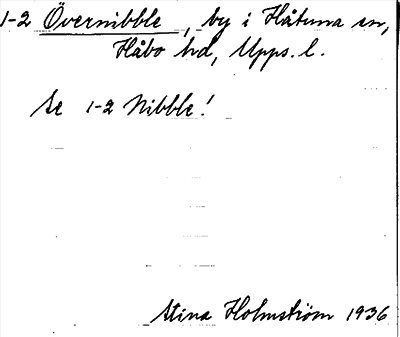Bild på arkivkortet för arkivposten Övernibble, se 1-2 Nibble