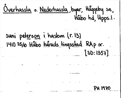 Bild på arkivkortet för arkivposten Överhassla o. Nederhassla