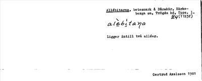 Bild på arkivkortet för arkivposten Allébitarna