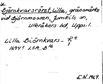 Bild på arkivkortet för arkivposten *Björnkvarsröret, Lilla