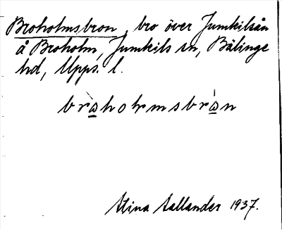 Bild på arkivkortet för arkivposten Broholmsbron