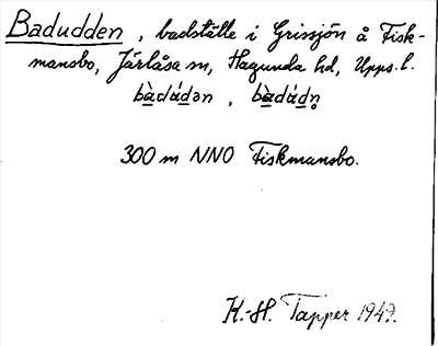 Bild på arkivkortet för arkivposten Badudden