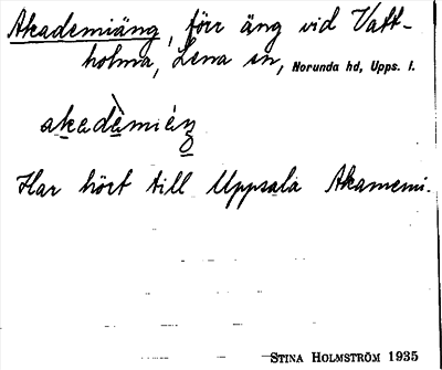 Bild på arkivkortet för arkivposten Akademiäng