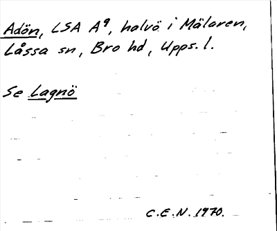 Bild på arkivkortet för arkivposten Adön, se Lagnö