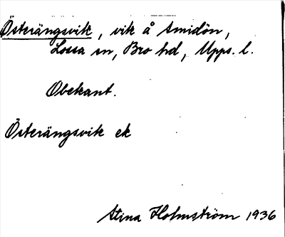Bild på arkivkortet för arkivposten Österängsvik