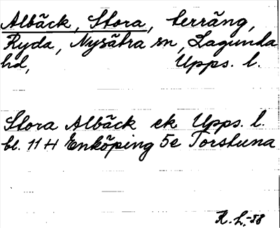 Bild på arkivkortet för arkivposten Albäck, Stora