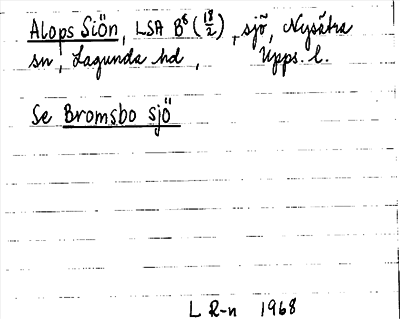 Bild på arkivkortet för arkivposten Alops Siön, se Bromsbo sjö