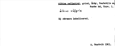 Bild på arkivkortet för arkivposten Albins vallgrind
