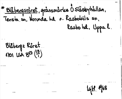 Bild på arkivkortet för arkivposten *Blåbergsröret