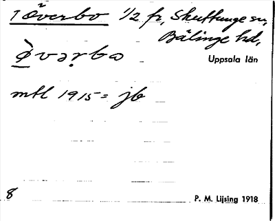 Bild på arkivkortet för arkivposten Överbo
