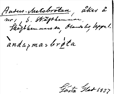 Bild på arkivkortet för arkivposten Anders-Matsbrötan