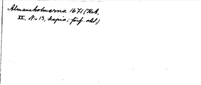 Bild på baksidan av arkivkortet för arkivposten *Allmansholmarna