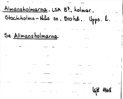 Bild på arkivkortet för arkivposten Almansholmarna, se Allmansholmarna
