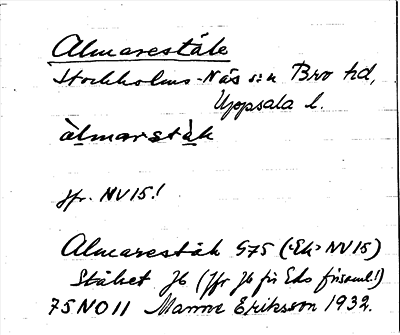 Bild på arkivkortet för arkivposten Almarestäk