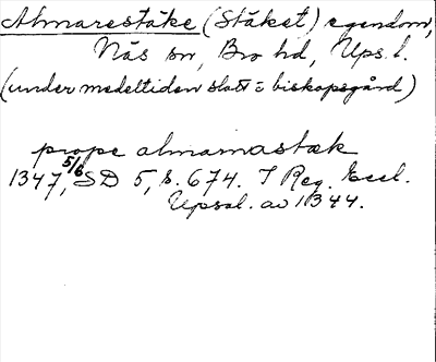 Bild på arkivkortet för arkivposten Almarestäke (Stäket)