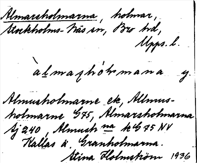 Bild på arkivkortet för arkivposten Almarsholmarna