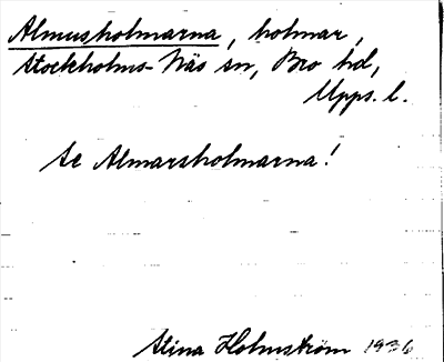 Bild på arkivkortet för arkivposten Almusholmarna, se Almarsholmarna