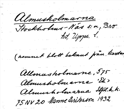 Bild på arkivkortet för arkivposten Almusholmarna