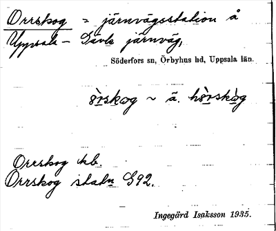 Bild på arkivkortet för arkivposten Orrskog