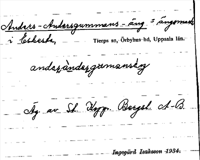 Bild på arkivkortet för arkivposten Anders-Andersgummans-äng