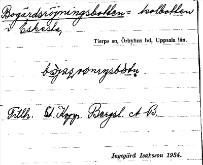 Bild på arkivkortet för arkivposten Bogärdsröjningsbotten