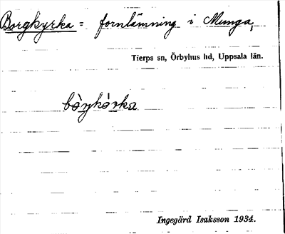 Bild på arkivkortet för arkivposten Borgkyrka