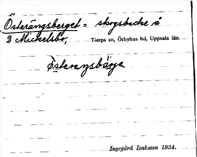 Bild på arkivkortet för arkivposten Österängsberget