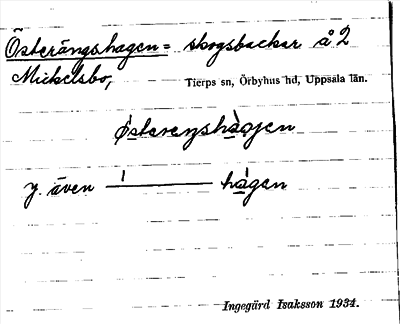 Bild på arkivkortet för arkivposten Österängshagen