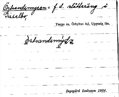 Bild på arkivkortet för arkivposten Östrandsmyren