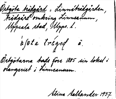 Bild på arkivkortet för arkivposten Östgöta trädgård