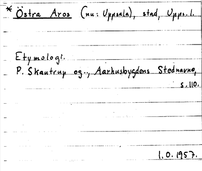 Bild på arkivkortet för arkivposten *Östra Aros (nu: Uppsala)