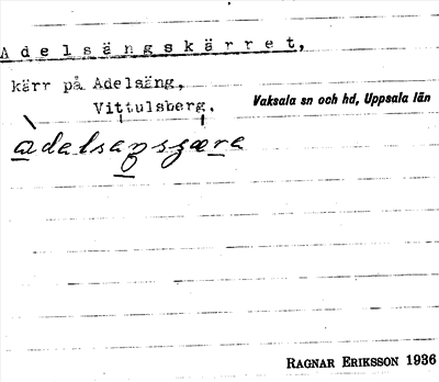 Bild på arkivkortet för arkivposten Adelsängskärret