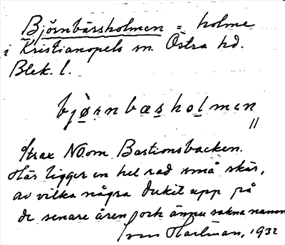 Bild på arkivkortet för arkivposten Björnbärsholmen