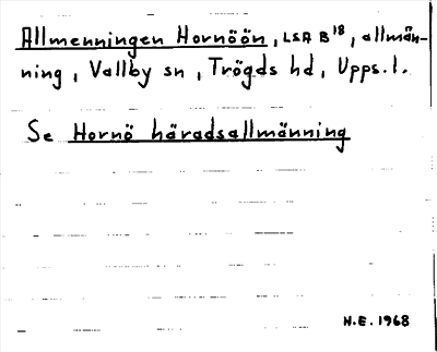 Bild på arkivkortet för arkivposten Allmenningen Hornöön, se Hornö häradsallmänning