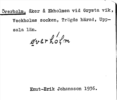 Bild på arkivkortet för arkivposten Överholm