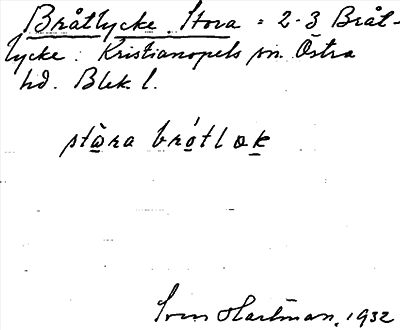 Bild på arkivkortet för arkivposten Bråtlycke, Stora