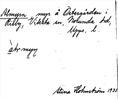 Bild på arkivkortet för arkivposten Almyrn