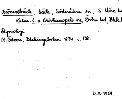 Bild på arkivkortet för arkivposten Brömsebäck