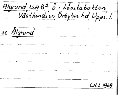 Bild på arkivkortet för arkivposten Algrund, se Ålgrund