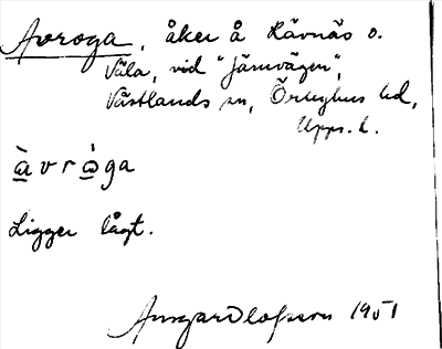 Bild på arkivkortet för arkivposten Avroga